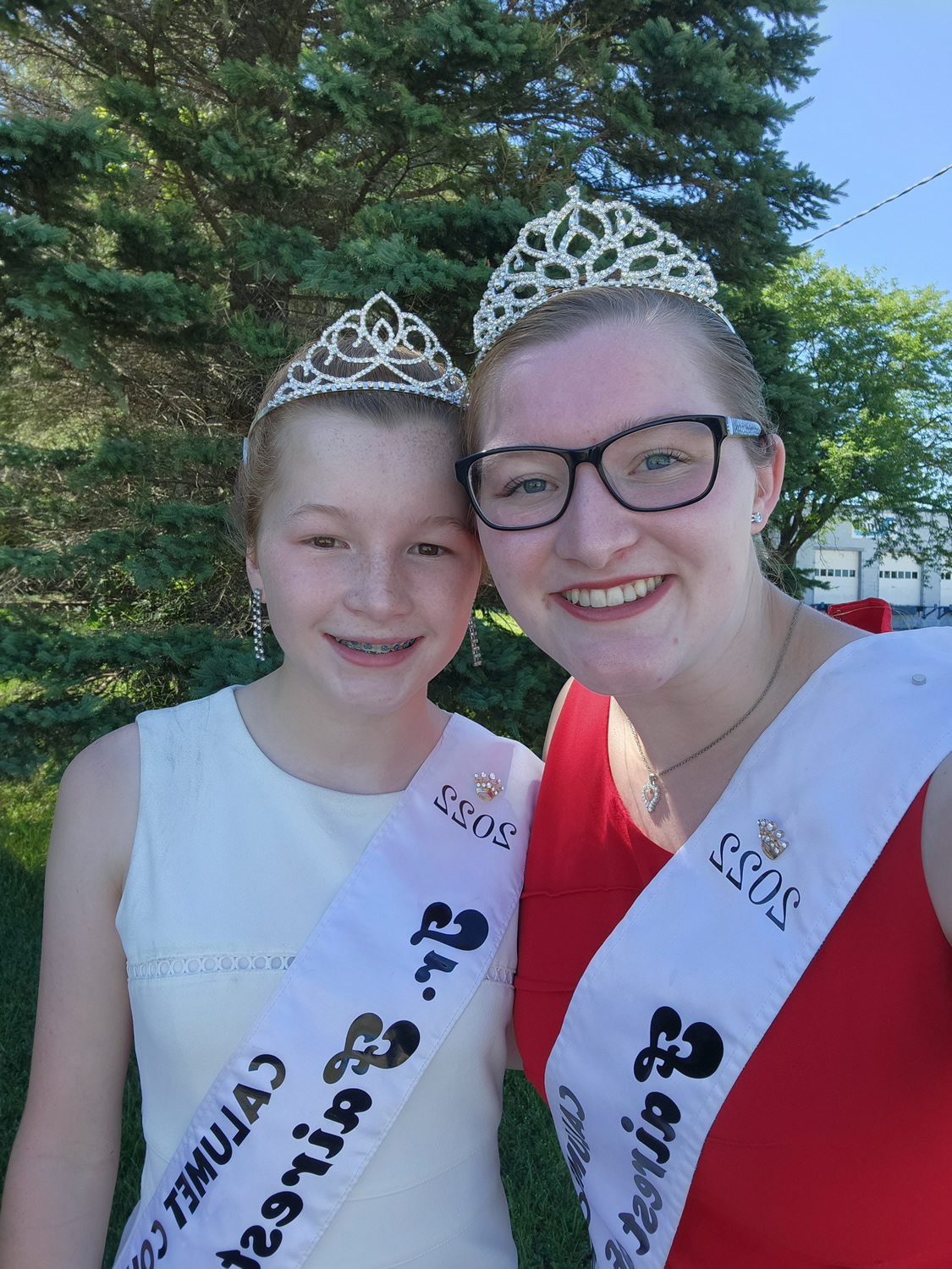 gallery_1_2022 Calumet County Fairest of the Fair Emily Boll and Junior Fairest Lea Koch at the Memorial Day Parade in DePere