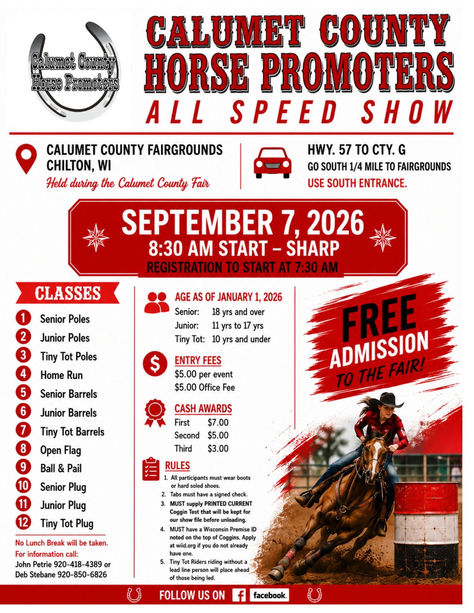 2025 Calumet County Fair Horse Speed Show Chilton Wisconsin